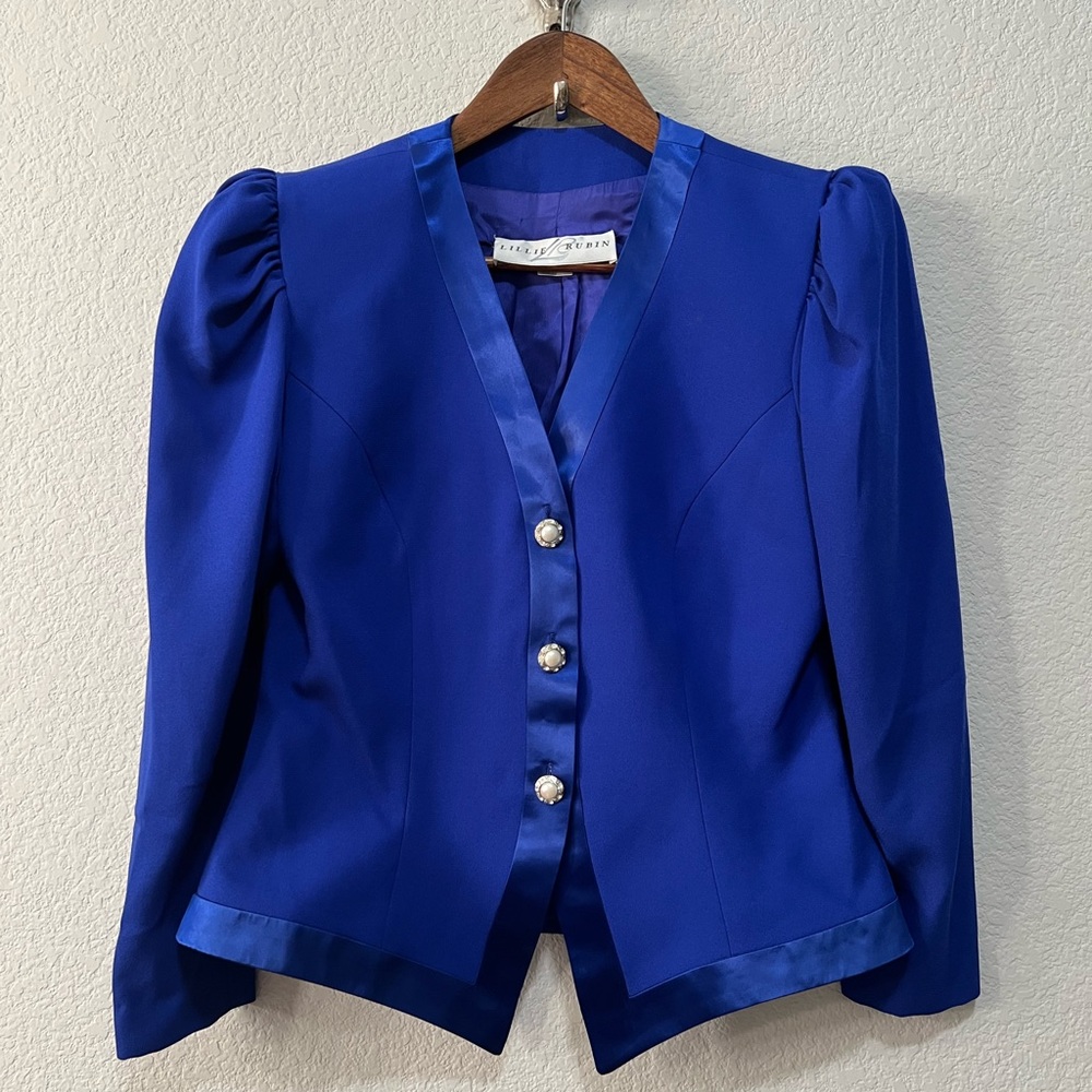 ❌SOLD❌STUNNING Vintage Royal Blue Suit Blazer - Picture 1 of 8